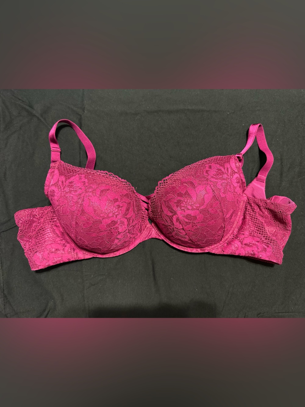 Lace Push-Up Bra in Fuchsia